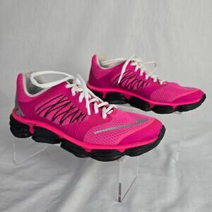 Nike Lunar Sprint Athletic Sneakers Youth 5 Pink Black Lace Up 599274-600